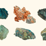 Various types of copper nuggets